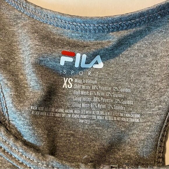 FILA SPORT Zip Front Medium-Impact Sports Bra light gray women’s XS - Picture 5 of 5